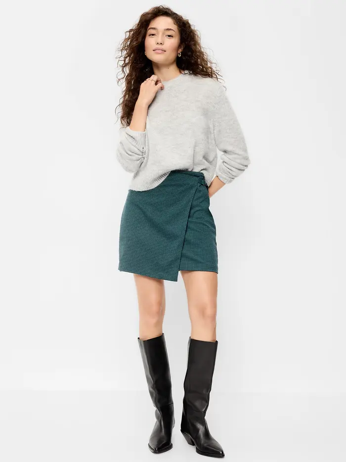 Mini Wrap Skirt - Blue Plaid
