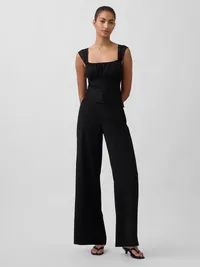 Mixed Media Crop Top - True black — view 2