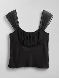 Mixed Media Crop Top - True black — view 5