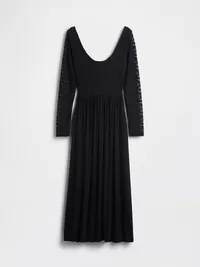 Mixed Media Maxi Dress - Black — view 5