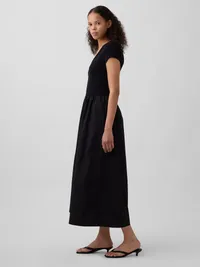 Modern Mixed Media Maxi Dress - True black — view 3