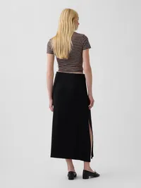 Modern Rib Easy Maxi Skirt - True black — view 2