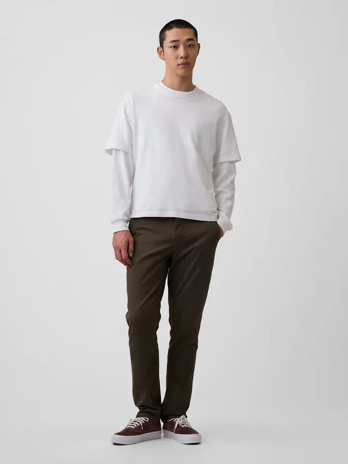 Modern Slim Khakis - Bamboo green