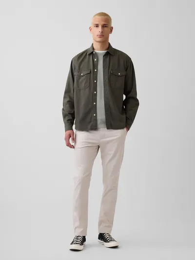 Modern Slim Khakis - Sandstone beige