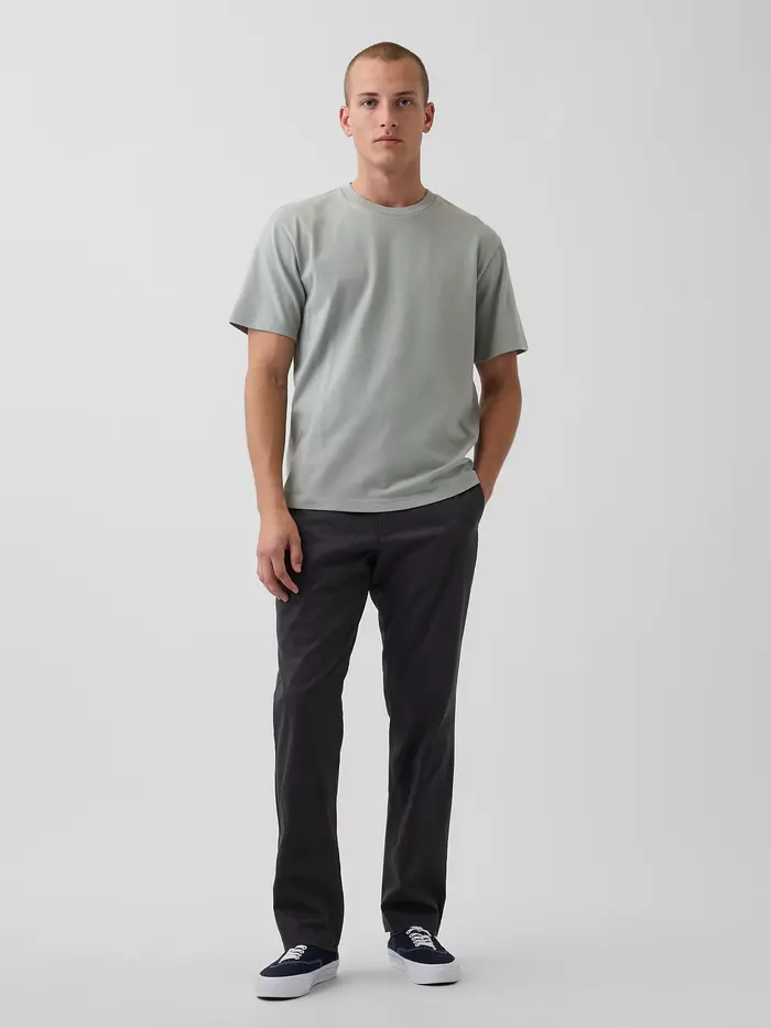Modern Straight Khakis - Soft black
