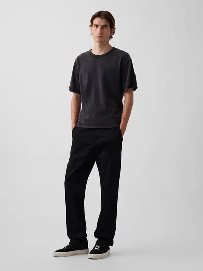 Modern Straight Khakis - True black