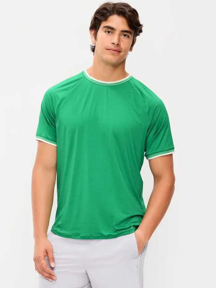 Modern Tech Ringer T-Shirt - Green Mangrove