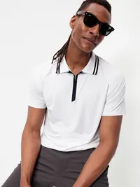 Modern Tech Zip Polo - Calla Lily White — view 3