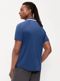 Modern Tech Zip Polo - Pacific Blue — view 2