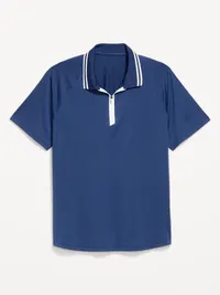 Modern Tech Zip Polo - Pacific Blue — view 4