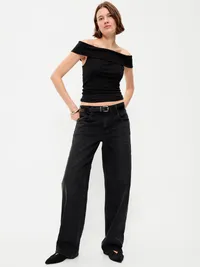 Off-The-Shoulder Fitted Top - Black Jack — view 3