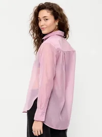 Organza Button-Down Shirt - Rose Dawn — view 2