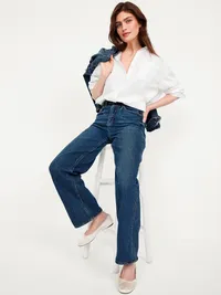 Oversized Button-Down Boyfriend Shirt - Poplin White — view 3