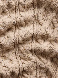 Oversized Cable-Knit Sweater - Cobblestone beige — view 4