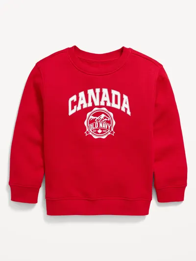 Oversized Canada Logo-Graphic Sweatshirt for Toddler Boys - Red