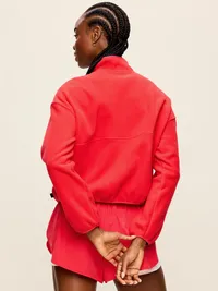 Oversized Half-Zip Performance Fleece Pullover - Amaryllis — view 2