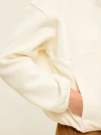 Oversized Half-Zip Performance Fleece Pullover - Sea Salt — view 4