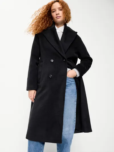 Oversized Longline Overcoat - Black Jack
