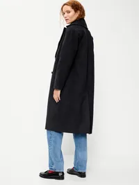 Oversized Longline Overcoat - Black Jack — view 2