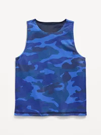 Oversized Mesh Reversible Tank Top for Boys - Bright Blue — view 2