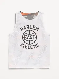 Oversized Mesh Reversible Tank Top for Boys - White — view 2
