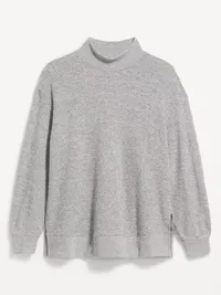 Oversized Mock-Neck Long-Sleeve Top - Panther — view 5
