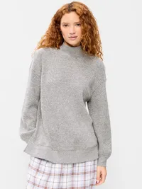 Oversized Mock-Neck Long-Sleeve Top - Panther — view 3