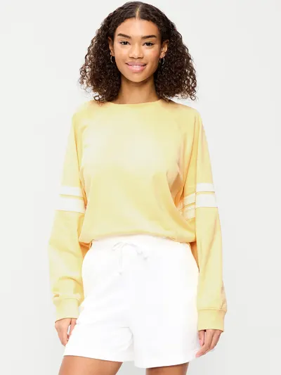 Oversized Raglan Sweatshirt - Golden Straw