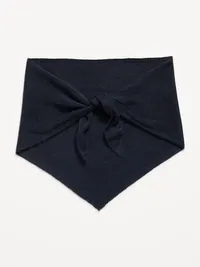 Oversized Rib-Knit Triangle Scarf - In the Navy — view 2
