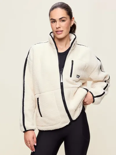 Oversized Sherpa Full-Zip Jacket - Howlite