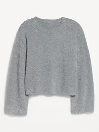 Oversized Shine Crew-Neck Sweater - Silver Shine — view 4