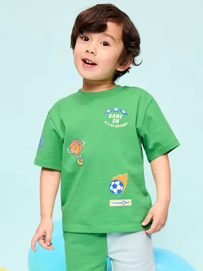 Oversized Short-Sleeve Birthday Graphic T-Shirt for Toddler Boys - Chrysalis