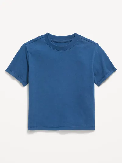 Oversized Short-Sleeve Heavyweight T-Shirt for Toddler Boys - Obscure Night