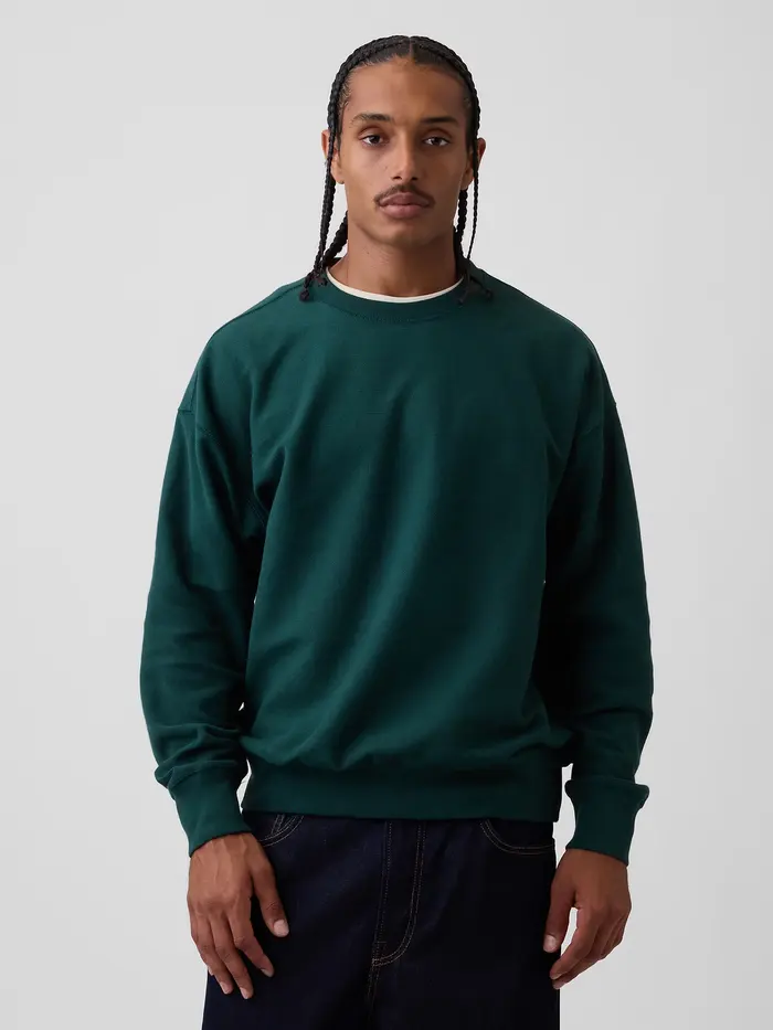 Oversized Terry Sweatshirt - Deep hunter green