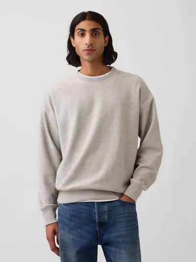Oversized Terry Sweatshirt - Light heather grey
