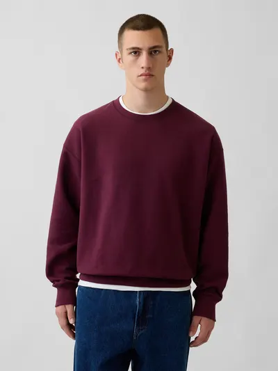 Oversized Terry Sweatshirt - Tuscan red
