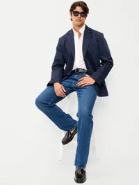 Oversized Twill Blazer - In the Navy — view 3