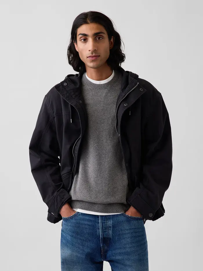 Oversized Utility Jacket - Black