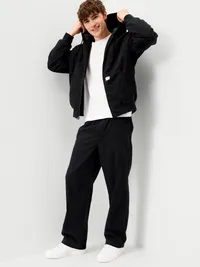 Oversized Zip Canvas Hoodie - Black Jack — view 3