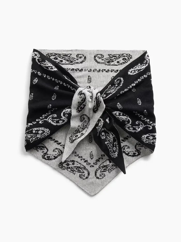 Paisley Triangle Scarf - Black