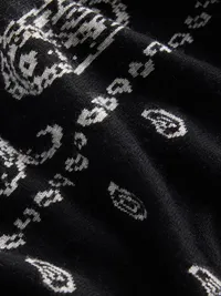 Paisley Triangle Scarf - Black — view 4