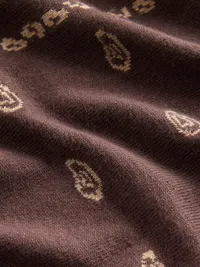 Paisley Triangle Scarf - Brown — view 4