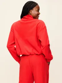Performance Fleece Funnel Neck Pullover - Amaryllis — view 2