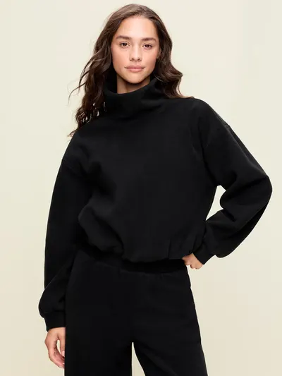 Performance Fleece Funnel Neck Pullover - Black Jack