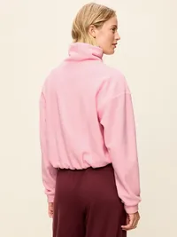 Performance Fleece Funnel Neck Pullover - Geranium Petal — view 2