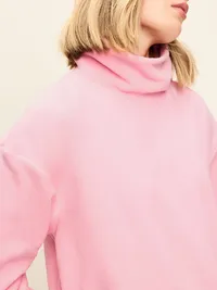 Performance Fleece Funnel Neck Pullover - Geranium Petal — view 4
