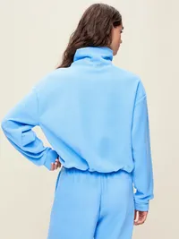 Performance Fleece Funnel Neck Pullover - Hopscotch Blue — view 2