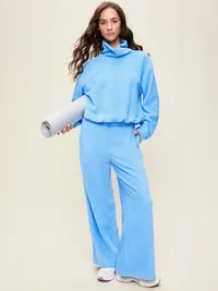 Performance Fleece Funnel Neck Pullover - Hopscotch Blue — view 3