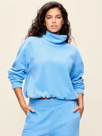 Performance Fleece Funnel Neck Pullover - Hopscotch Blue — view 5