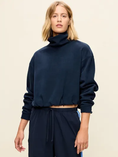 Performance Fleece Funnel Neck Pullover - In the Navy